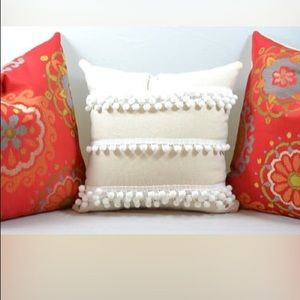 Pair of Pompom Cream Pillow Cases
